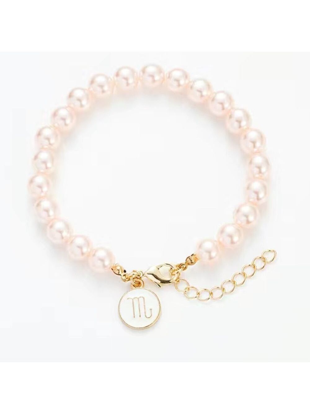 Scorpio 14k gold horoscope beaded adjustable chain bracelet